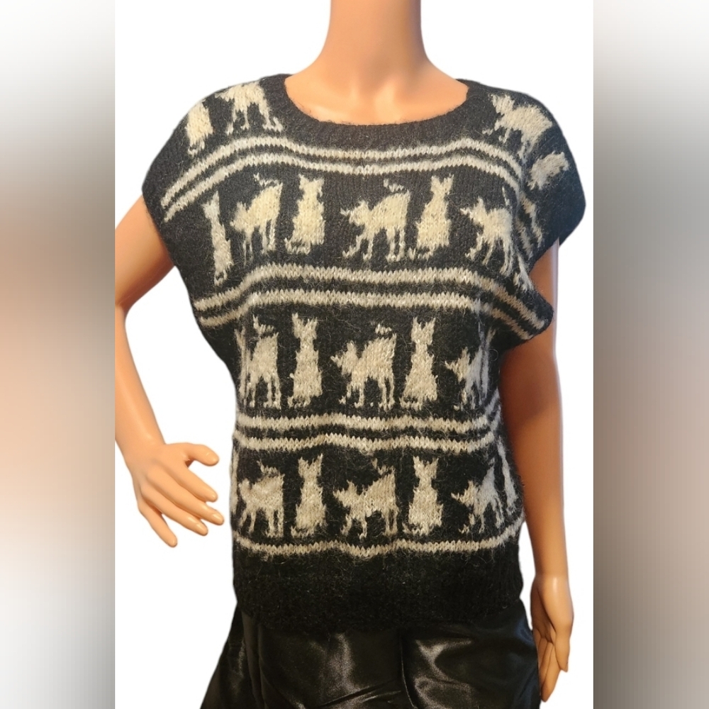 Vintage 90s Mohair CATS sweater vest size XL